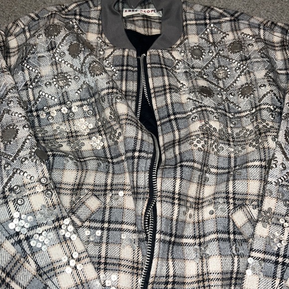Brand new with tag Free People Louie Embellished Oversize Bomber Jacket SZ S - Picture 8 of 9